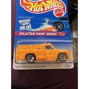 1996 Hot Wheels Splatter Paint Series #408 Rescue Ranger New In Package